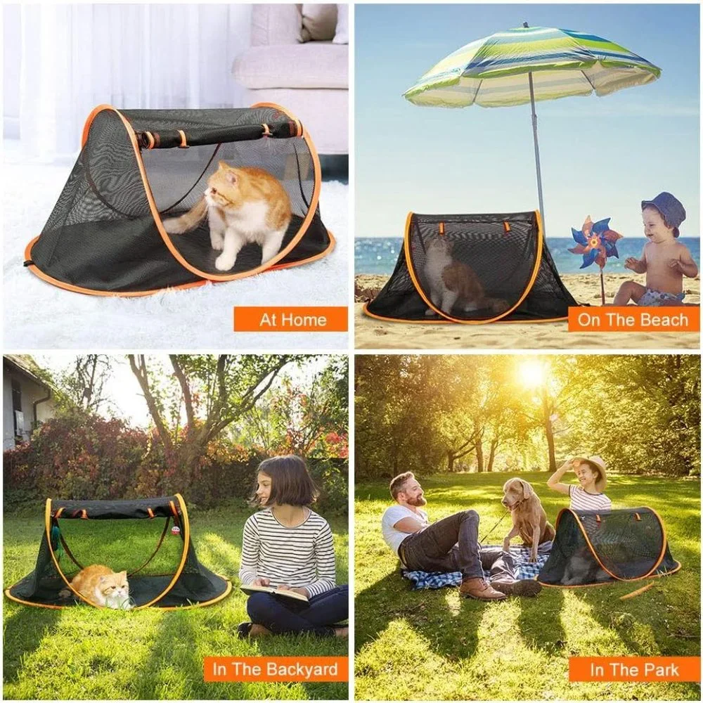 Portable Indoor-outdoor Cat Cage Tent-Pop Up Cat Crate, Foldable Kennel, Comfy